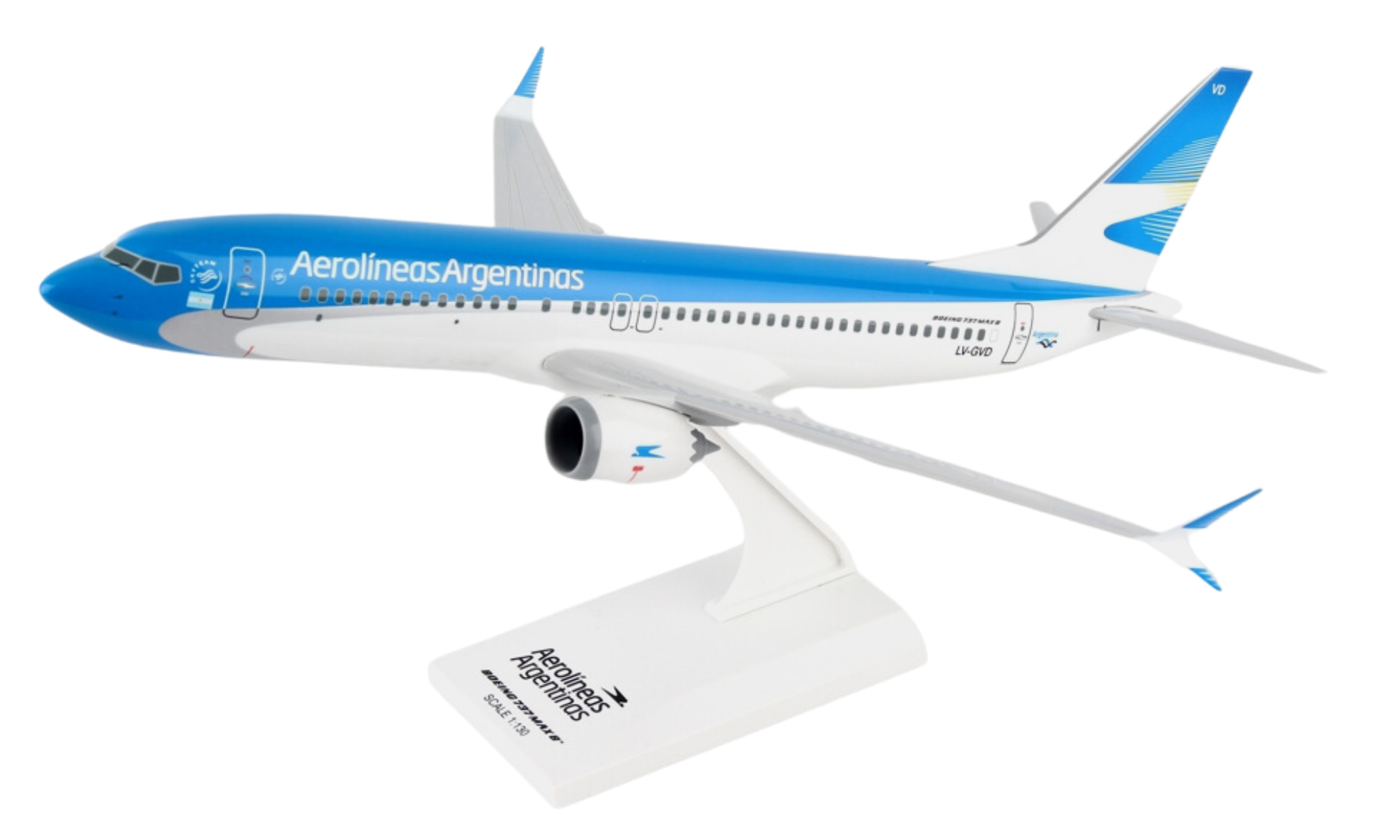 Maqueta Boeing B737 MAX 8 Aerolíneas Argentinas LV-GVD